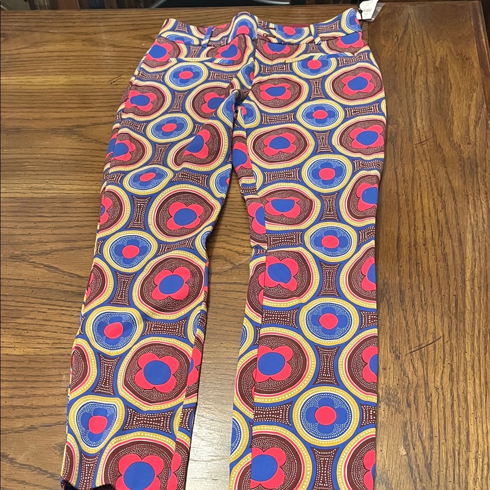 Anthropologie Essential Slim‎ Patterned Pants, size 2, NWT